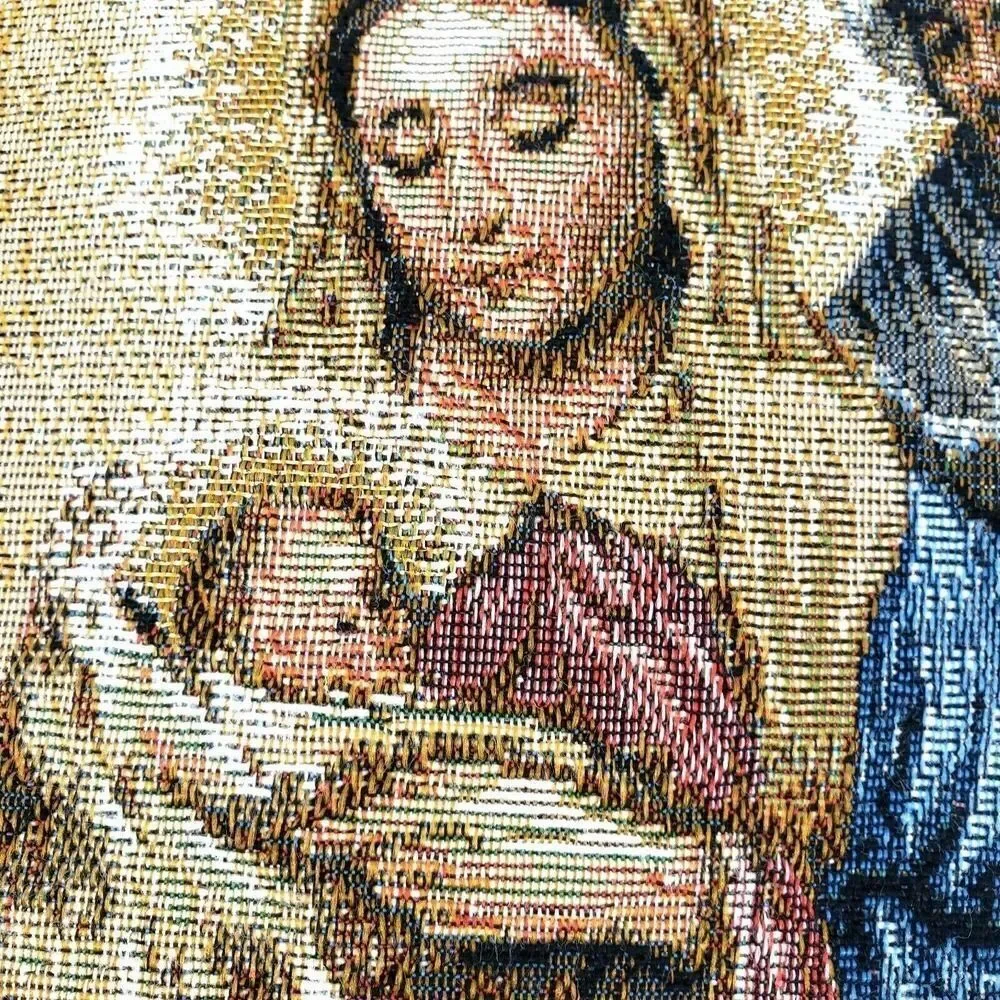 Tapestry Throw PILLOW w. Mary, Joseph‎ & Baby Jesus